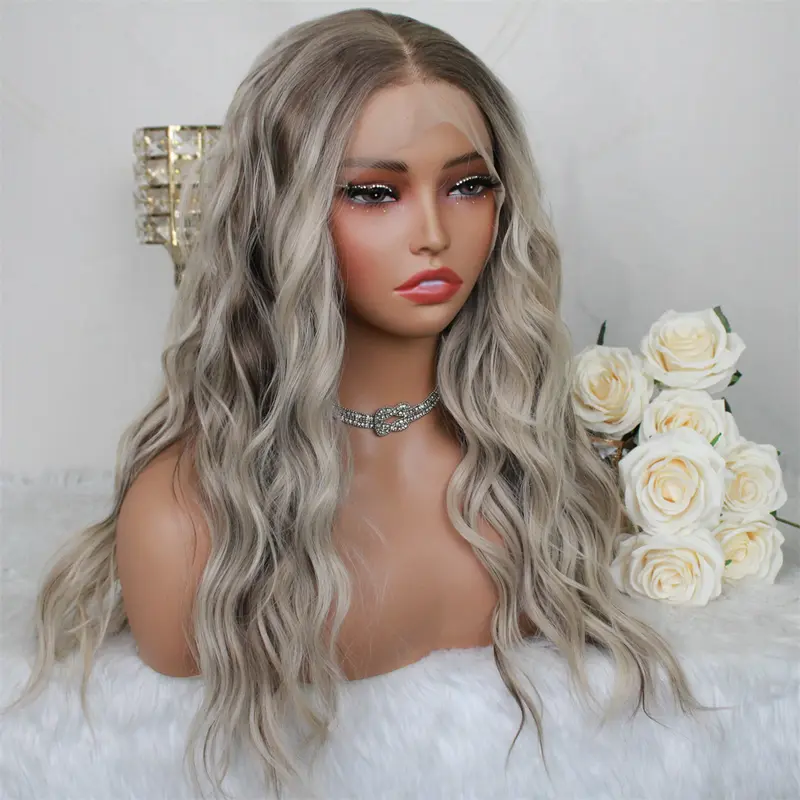 A35 by AISOM Ash Blonde Highlight Curly 13x4 Free Part Lace Front Wig 20" Pre Plucked Hairline HD Lace Heat Friendly Low Density Daily Use