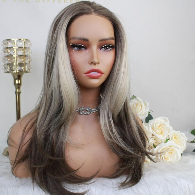 A29 by AISOM Wear to Ready Pre Plucked Pre Cut Glueless Wig Highlight Blonde Brown Layered Straight Women's Wig Heat Friendly Daily Use