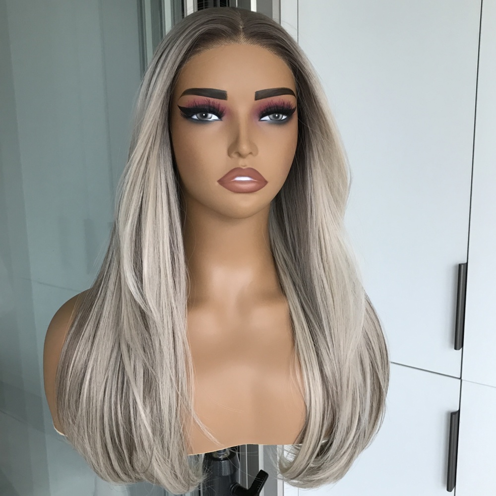 A30 by AISOM Pre Cut Highlight Ash Blonde Layered Wig Pre Plucked Ready to Wear Glueless Women's Wig Natural Looking Heat Friendly