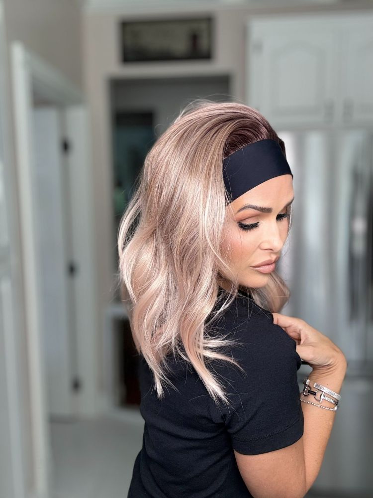 AISOM Kenslay by AISOM Apricrown Soft Wave Headband Wig 16 Inches Heat Friendly Synthetic Wig for Women Ready to Wear Premium Synthetic Fiber Pre-plucked Hairline Natural Looking