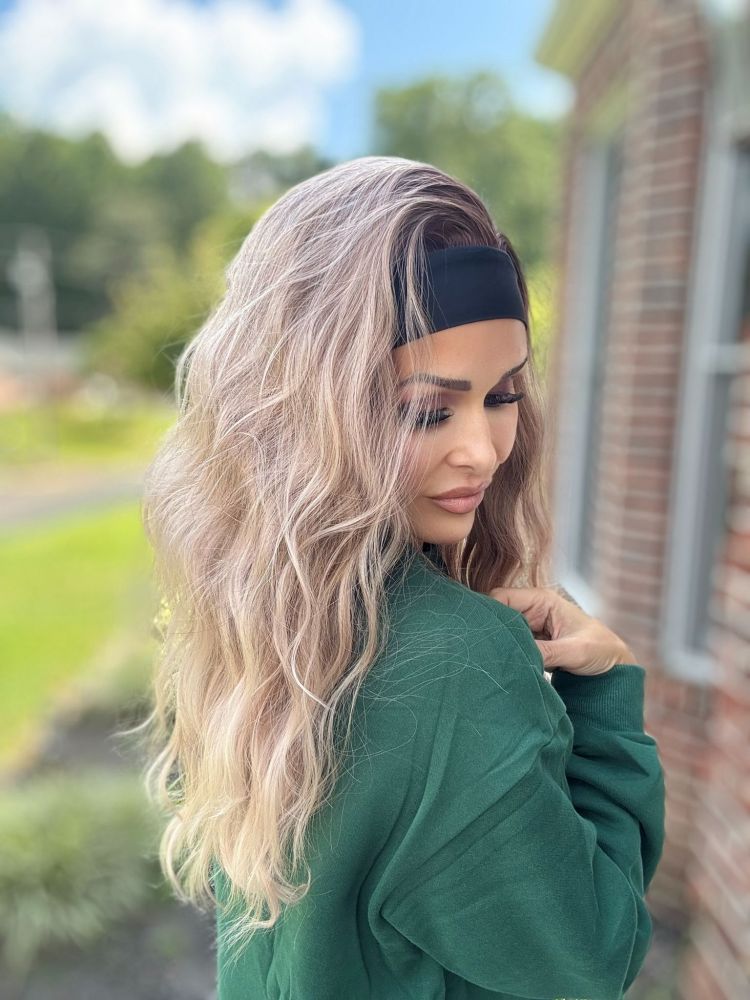 Maya by AISOM Water Wave Wig for Women Heat Friendly Synthetic Wig 18 Inches Low Density Wear Go Wig