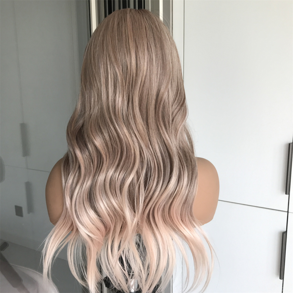 AISOM Beach Wave Headband Wig 18 Inches Apricrown Low Density for Summer| Sienna