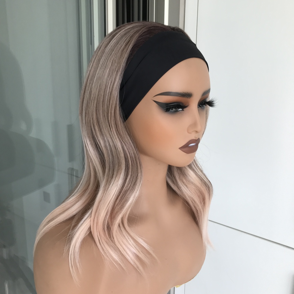 AISOM Kenslay by AISOM Apricrown Soft Wave Headband Wig 16 Inches Heat Friendly Synthetic Wig for Women Ready to Wear Premium Synthetic Fiber Pre-plucked Hairline Natural Looking