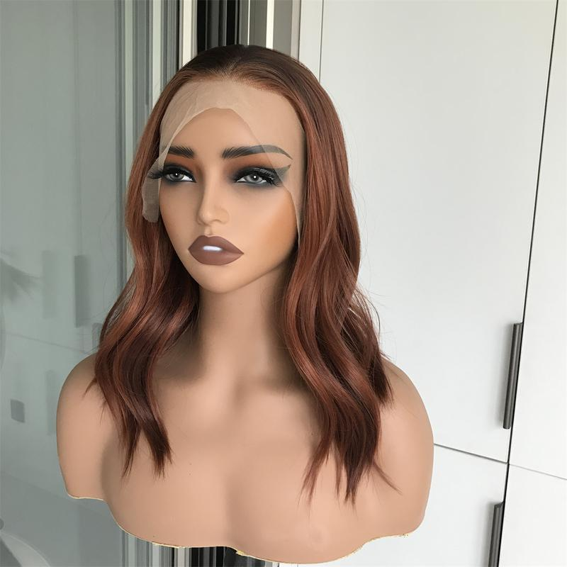 Delyn by AISOM Copper Blend Natural Wave 13x4"Free Part Lace Front Wig for Women Heat Friendly Synthetic Hair Wig with Scandinavian Hairline