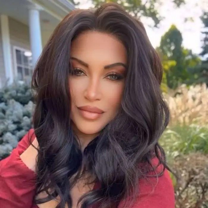 A79 by AISOM Loose Wave 16 Inches Dark Roast Free Part Synthetic Lace Front Wigs Pre Plucked Heat Friendly Synthetic Wig Low Density Natural Black