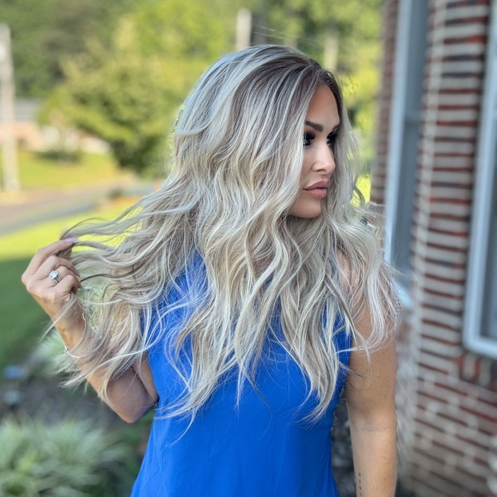 A27 by AISOM Cool Toned Ash Blonde Highlight Body Wave 20 inches T Part Pre Cut Pre Plucked Ready to Go Gluless Wig for Women Heat Friendly