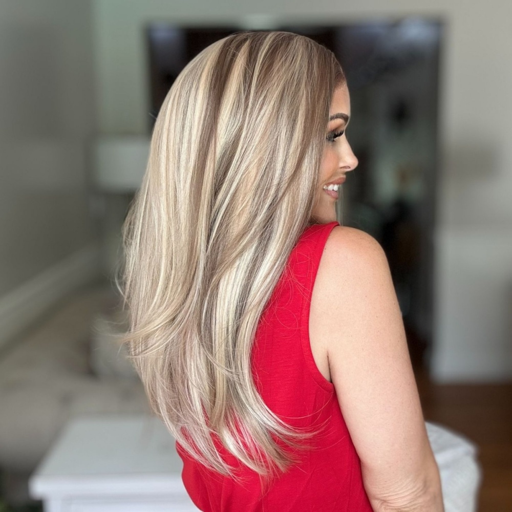 A14 by ASIOM Warm Blonde Highlight 13x4 HD Glueless Synthetic Lace Front Wig for Women Natural Straight 20" Heat Friendly Wig for Daily Use