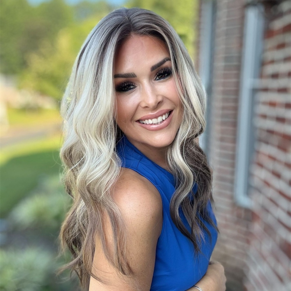 A26 by AISOM 20 inches Highlight Blonde with Brown Roots Wave Women Wig Pre Plucked Pre Cut Tiny Knots Wear Go Glueless Friendly for Beginner