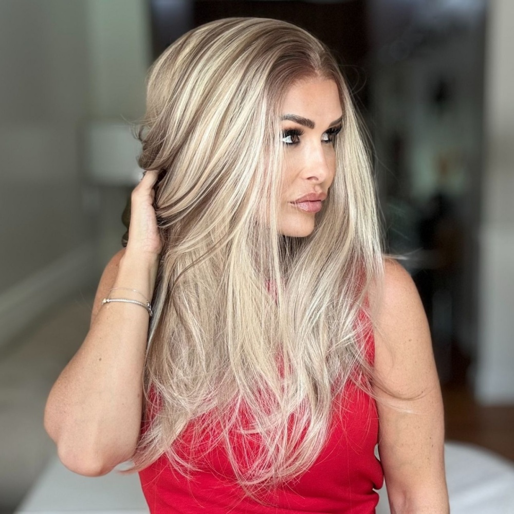 A14 by ASIOM Warm Blonde Highlight 13x4 HD Glueless Synthetic Lace Front Wig for Women Natural Straight 20" Heat Friendly Wig for Daily Use