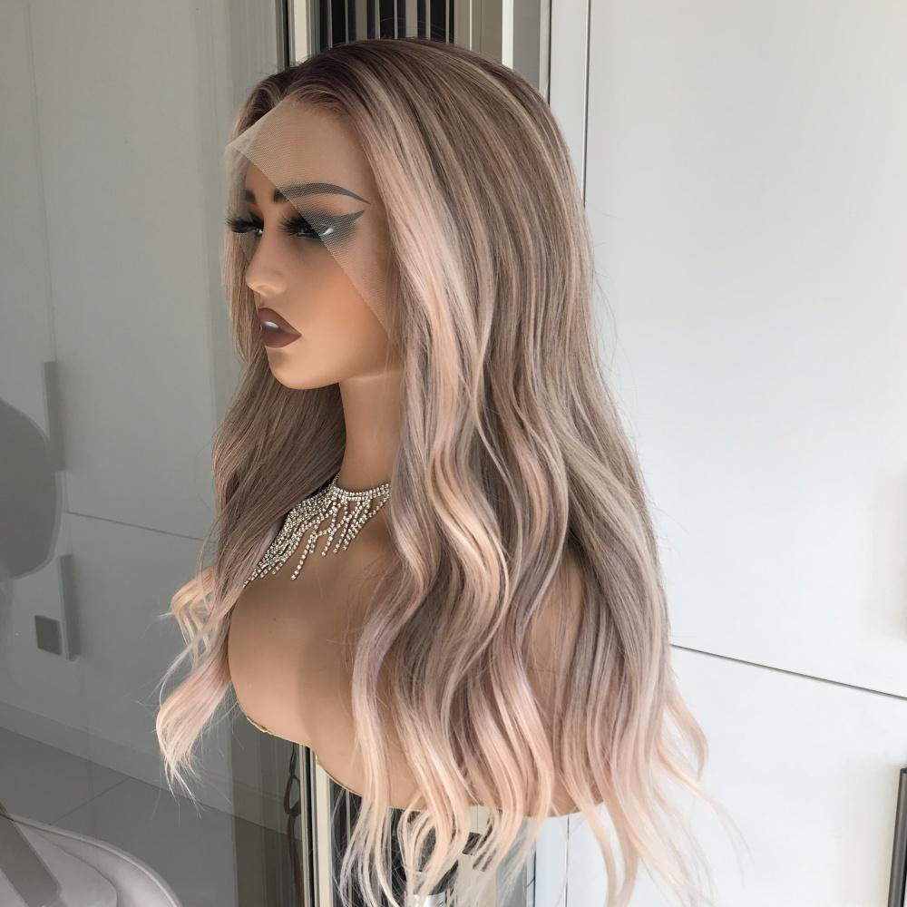 AISOM Elise Apricrown Free Part 13x4 Lace Front Wig with Scandinavian Heat Friendly Women's Wig Long Wave 22"Natural Looking