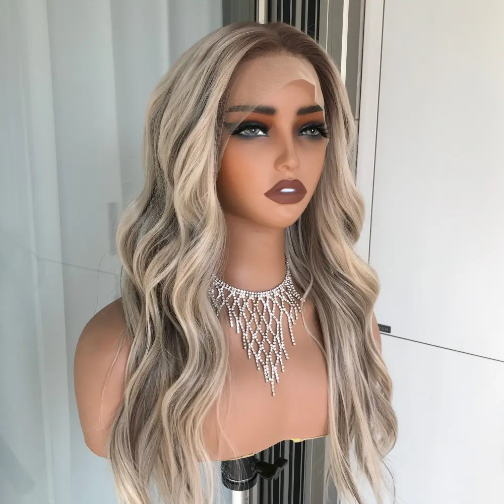 AISOM Selina Ash Blonde with Brown Lowlights Body Wave