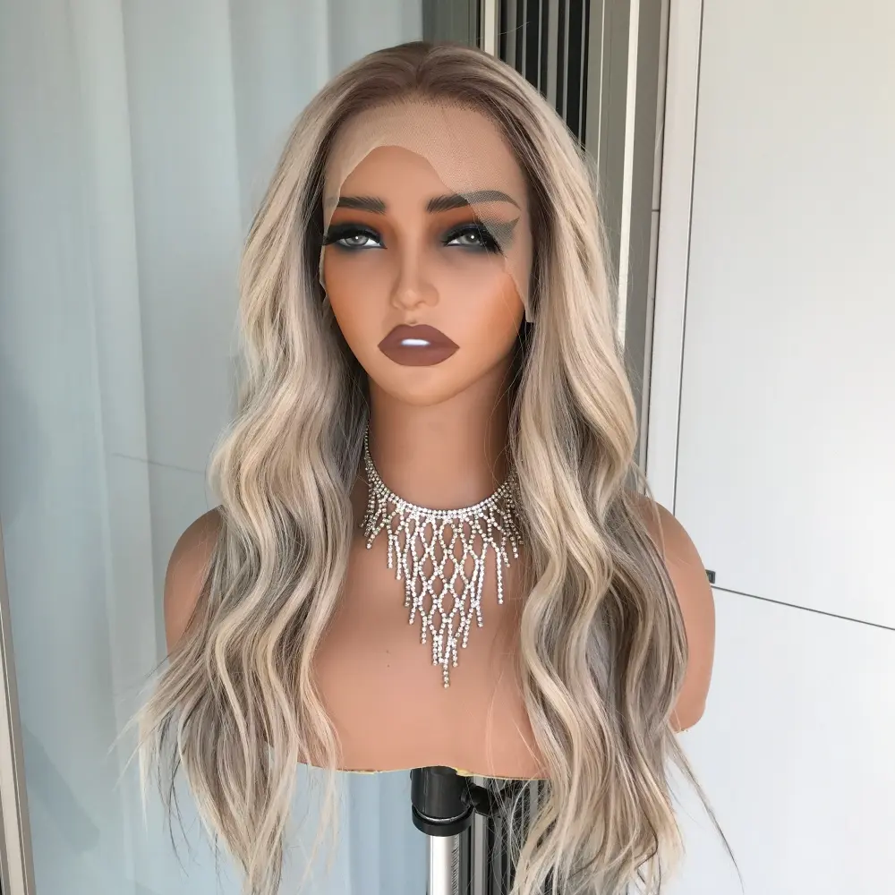 AISOM Selina Ash Blonde with Brown Lowlights Body Wave