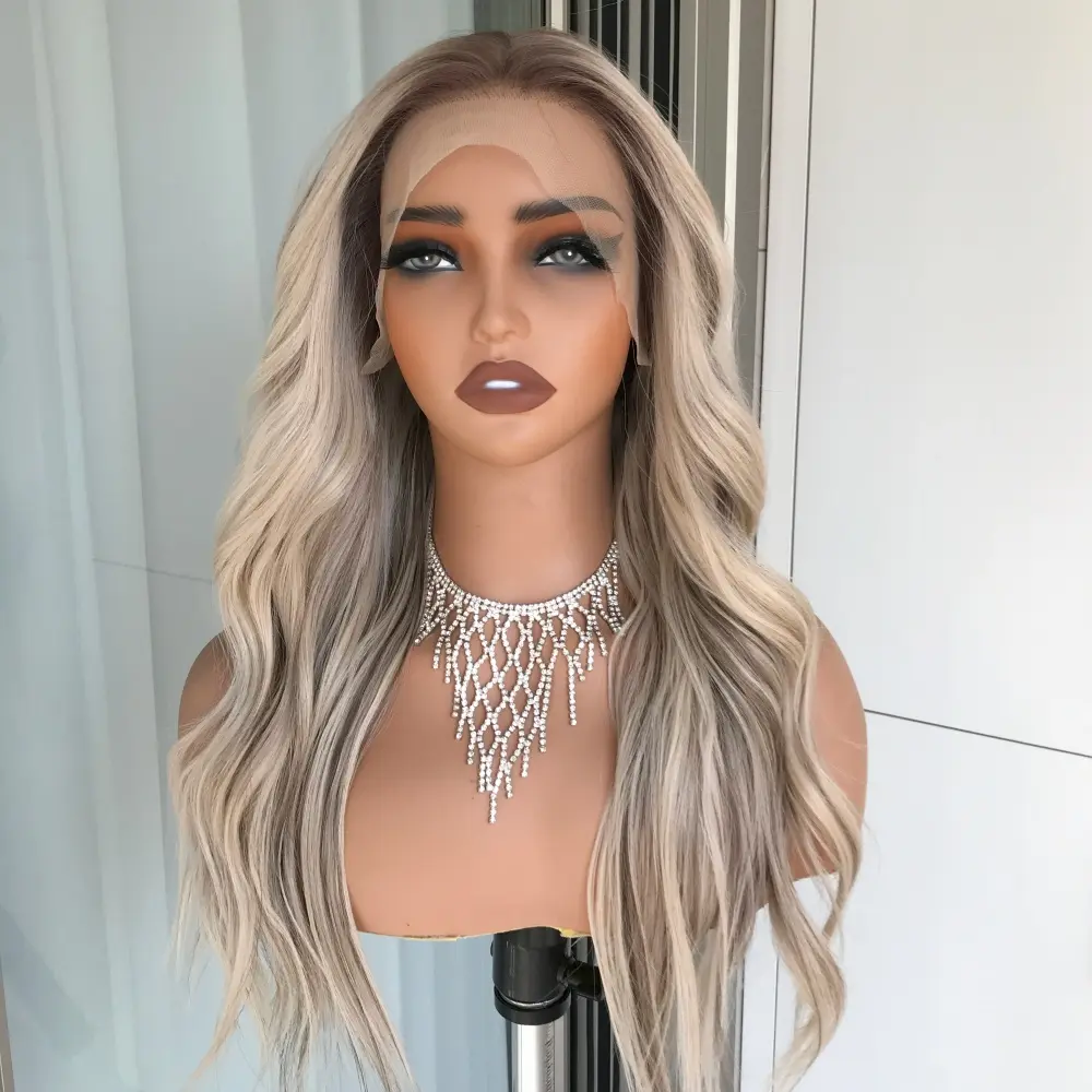 AISOM Selina Ash Blonde with Brown Lowlights Body Wave