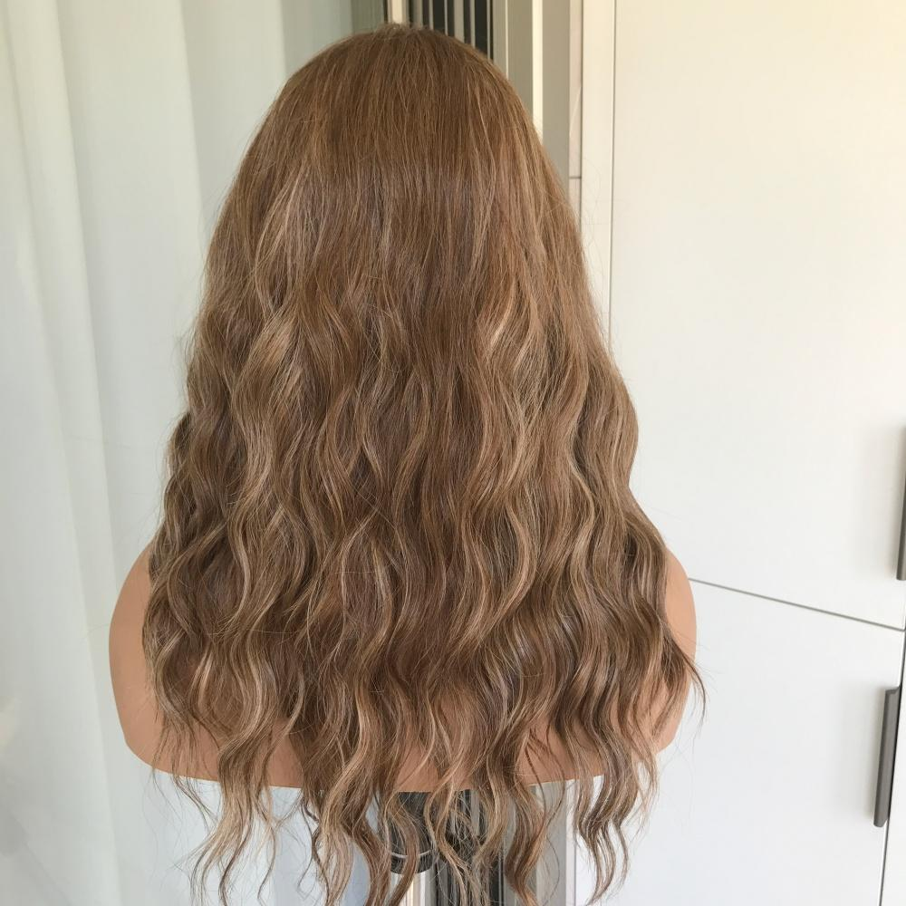 AISOM New-Kaia Milk Tea Brown Water Wave Bangs Wig