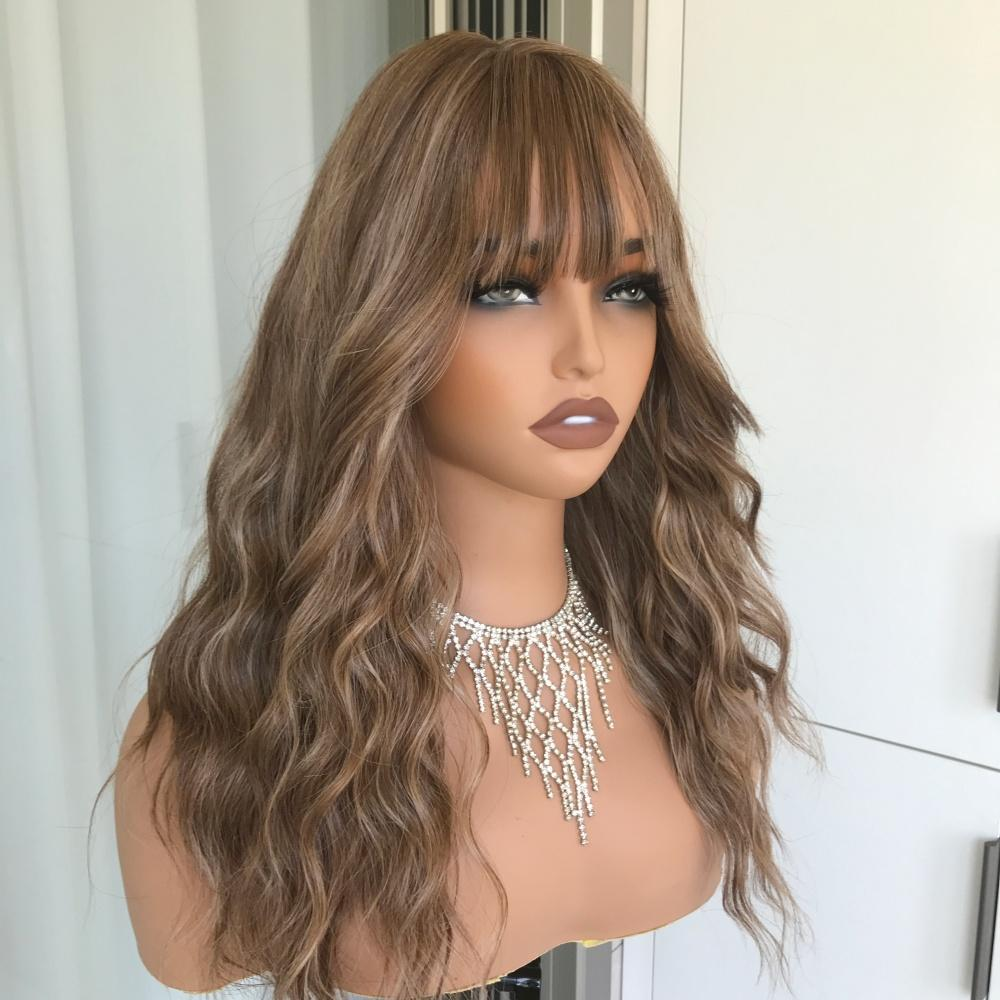 AISOM New-Kaia Milk Tea Brown Water Wave Bangs Wig