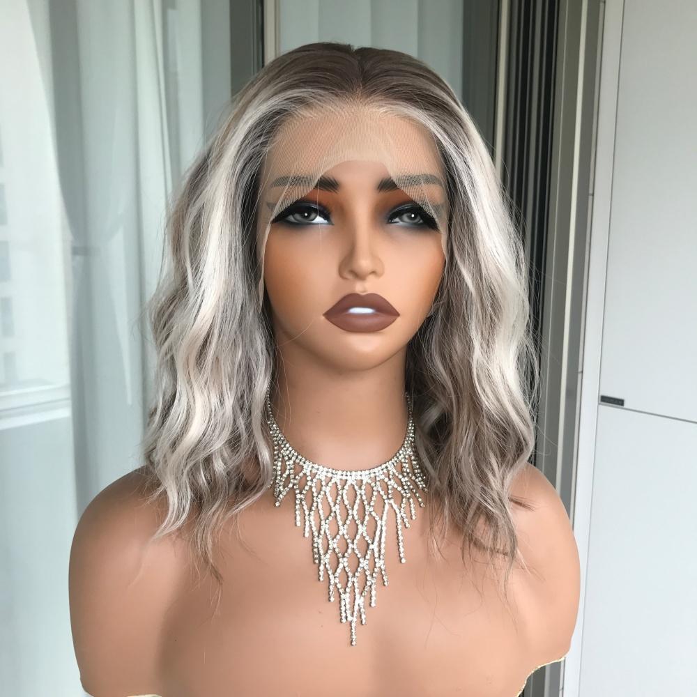 AISOM Chloe Buttercream Blonde Short Water Wave Classic Lace Front Wig