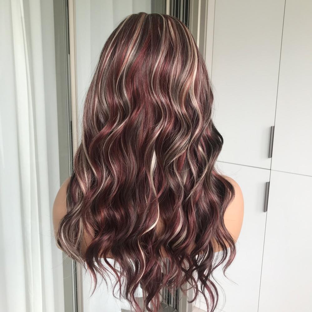 AISOM Shara Berry Truffle Loose Water Wave Free Part Lace Front Wig