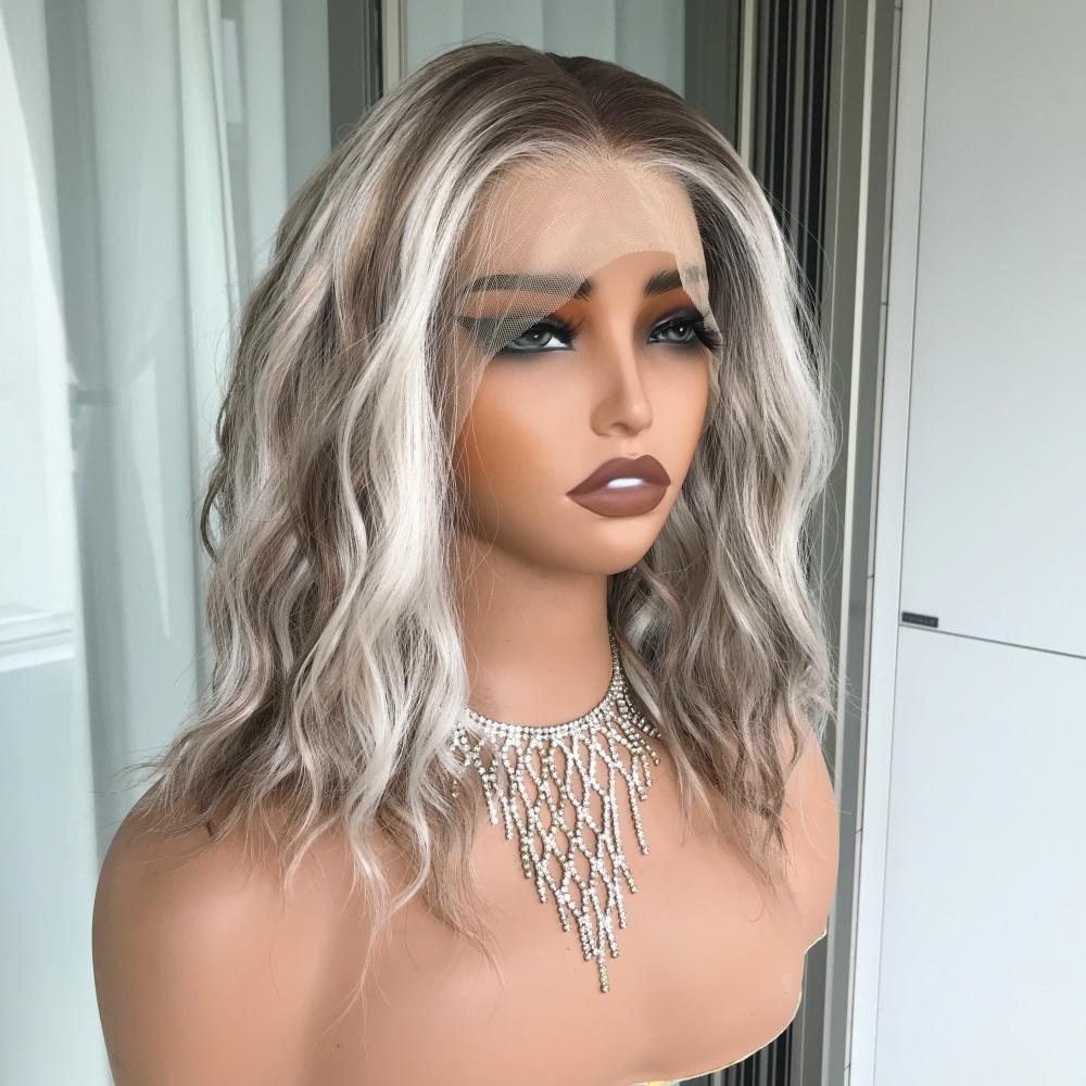 AISOM Chloe Buttercream Blonde Short Water Wave Classic Lace Front Wig
