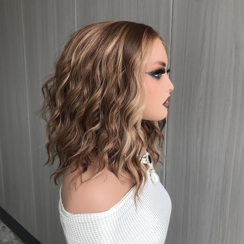 AISOM Chloe Caramel Short Water Wave Free Part Lace Front Wig