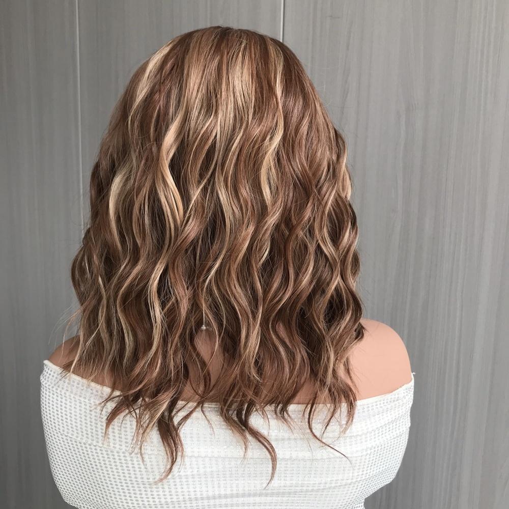 AISOM Chloe Caramel Short Water Wave Free Part Lace Front Wig