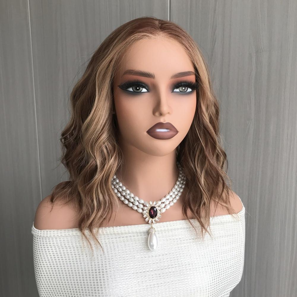 AISOM Chloe Caramel Short Water Wave Free Part Lace Front Wig