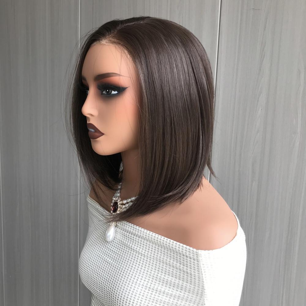 AISOM Caris Smoky Brunette Shot Bob Cut Lace Wig
