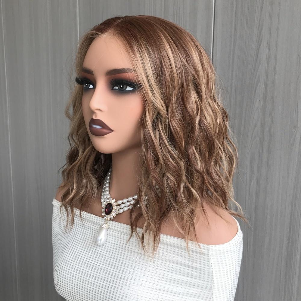 AISOM Chloe Caramel Short Water Wave Free Part Lace Front Wig