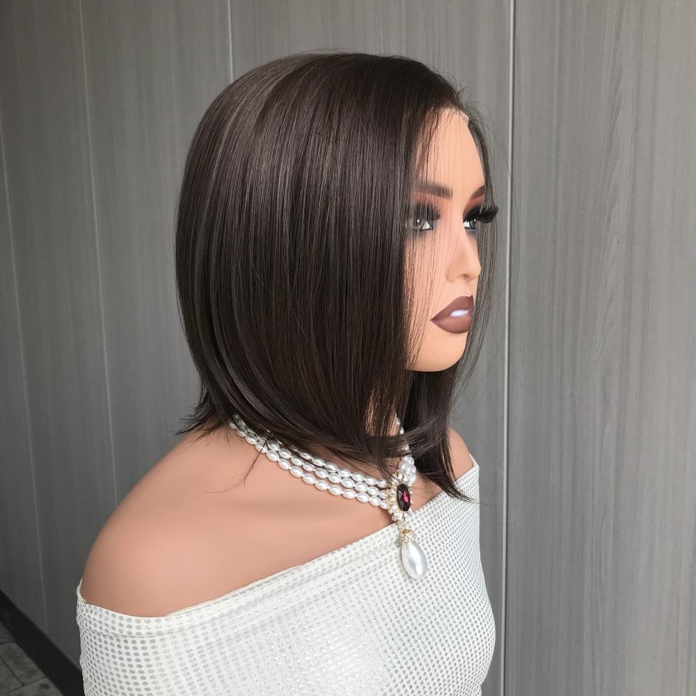 AISOM Caris Smoky Brunette Shot Bob Cut Lace Wig