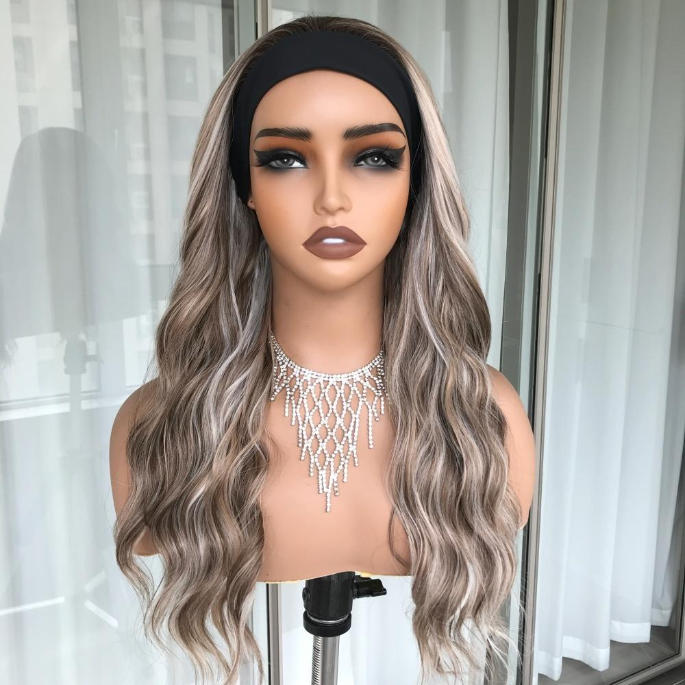 AISOM Maya Chai Cream Long Water Wave Headband Wig