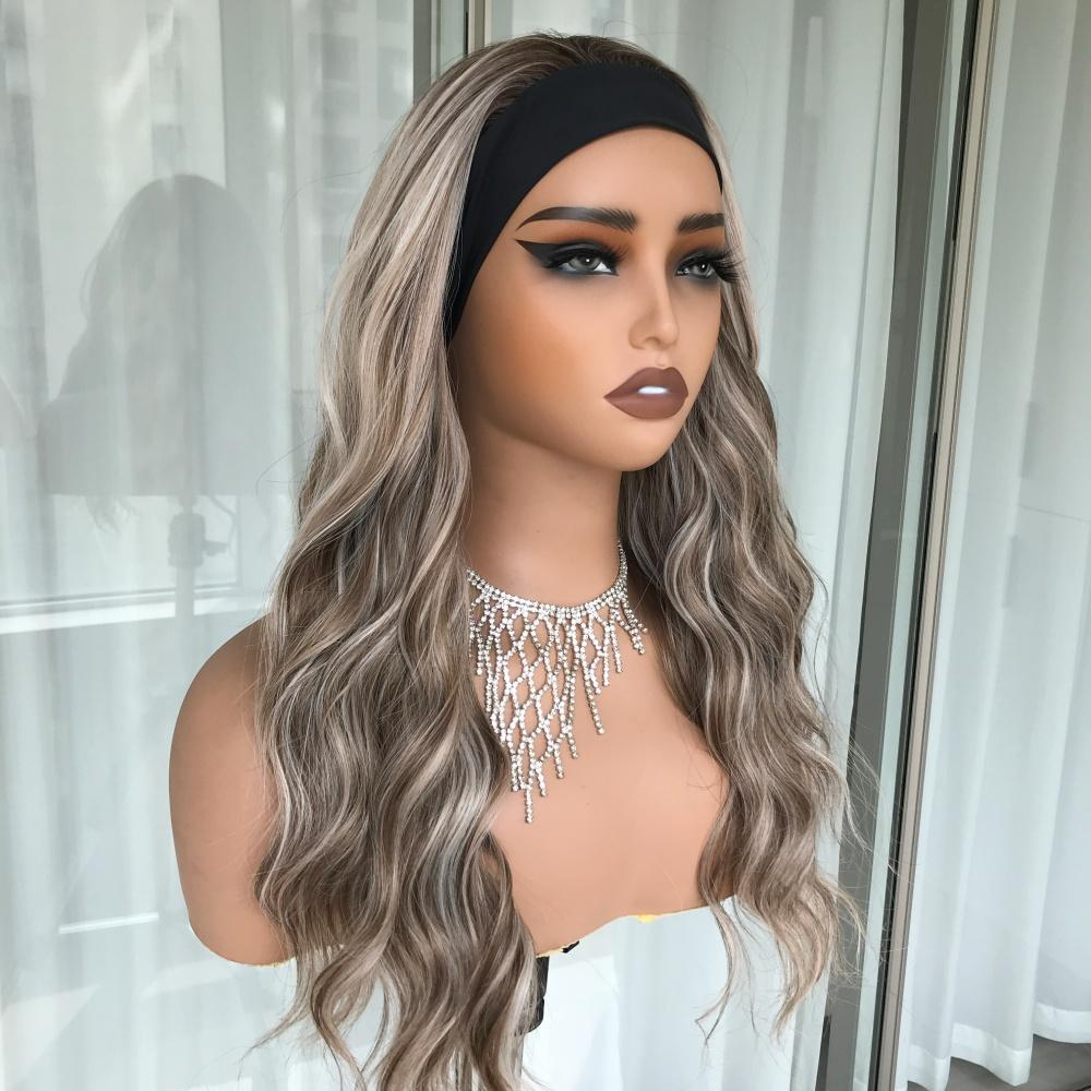 AISOM Maya Chai Cream Long Water Wave Headband Wig