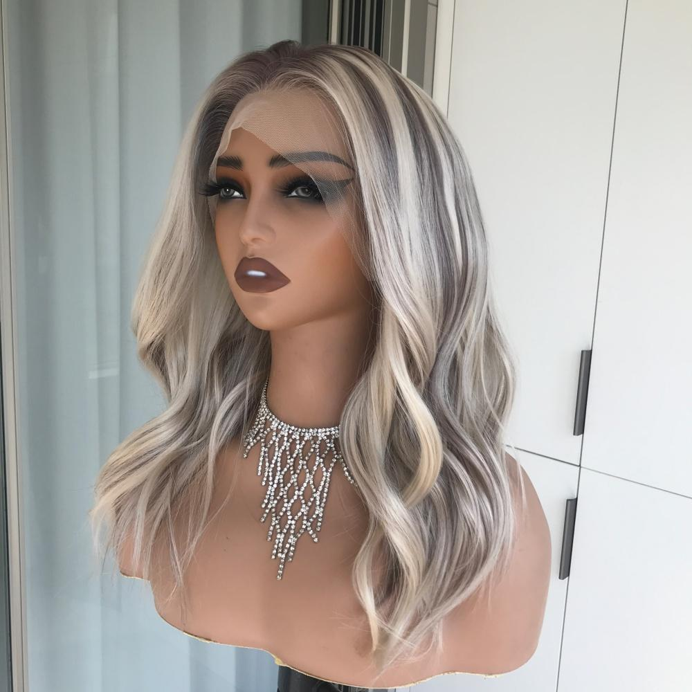 AISOM Layla Toasted Beige Blonde with Brown Lowlights Free Part Lace Front Wig