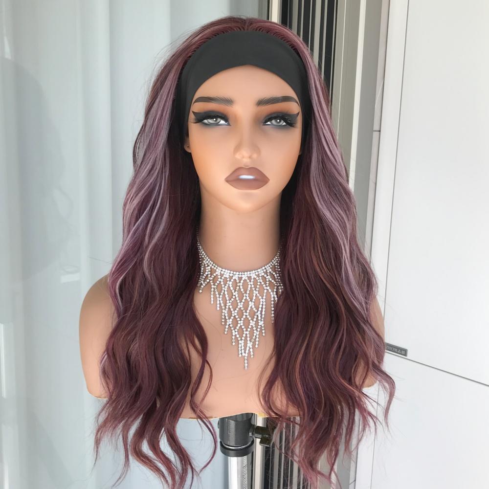 AISOM Maya Crushed Berry Long Water Wave Headband Wig