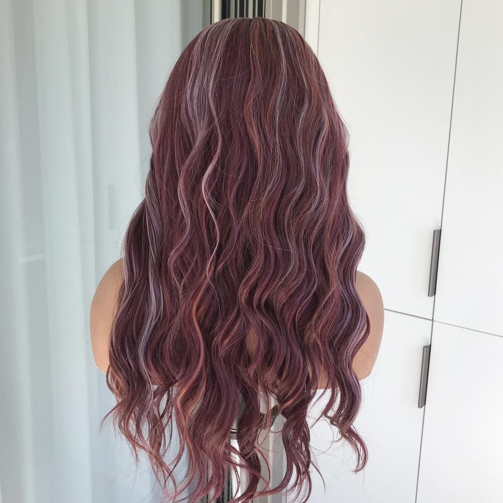 AISOM Maya Crushed Berry Long Water Wave Headband Wig