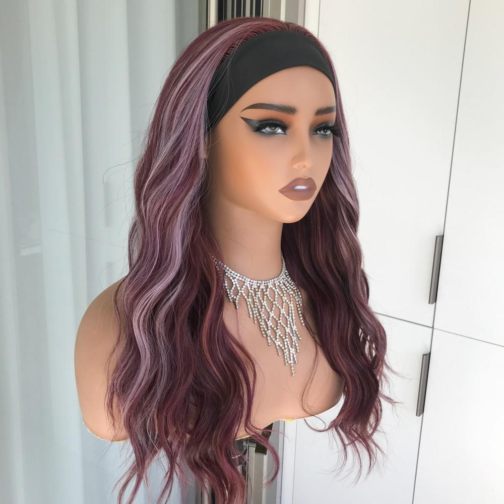 AISOM Maya Crushed Berry Long Water Wave Headband Wig
