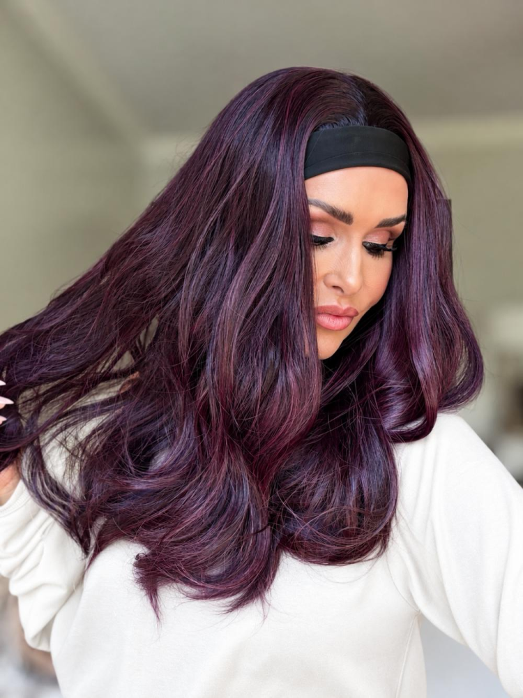 AISOM Cali Plum Kiss Soft Wave Headband Wig Wear Go Beginner Friendly Wig for Women 20 Inches Body Wave Everyday Wig Low Density Natural Looking