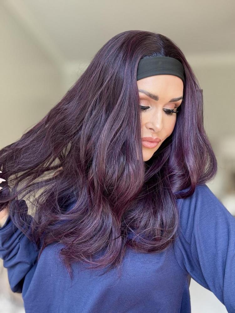 AISOM Cali Plum Kiss Soft Wave Headband Wig Wear Go Beginner Friendly Wig for Women 20 Inches Body Wave Everyday Wig Low Density Natural Looking