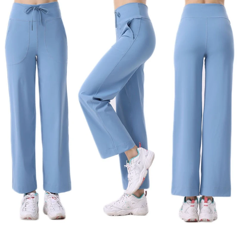 Women's casual loose fitting wide leg comfortable pants yoga