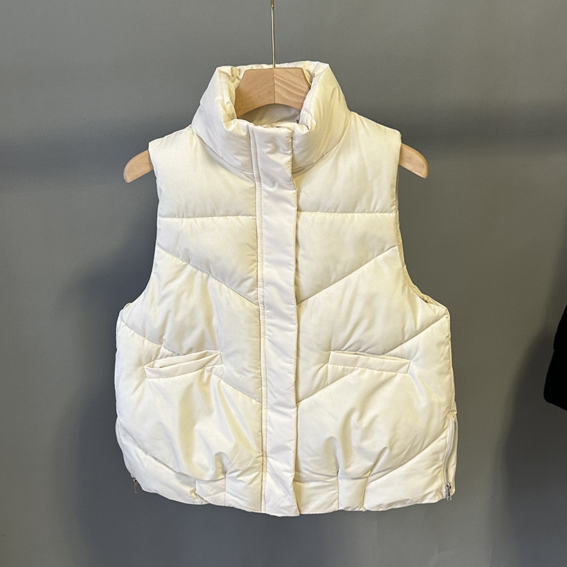 Standing collar women's down vest