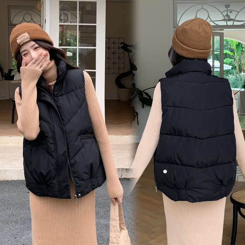 Standing collar women's down vest
