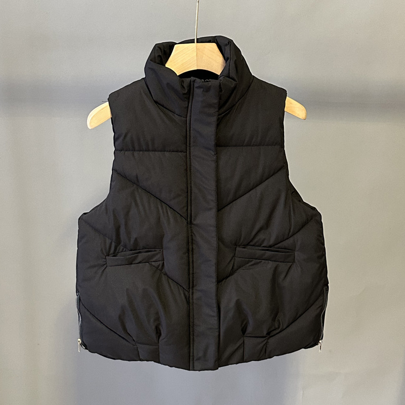 Standing collar women's down vest