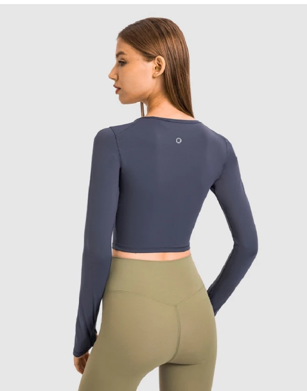 Women's Long Sleeve Crop Workout Tops