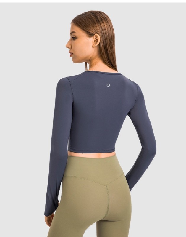 Women's Long Sleeve Crop Workout Tops