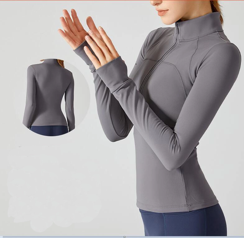 Workout Jackets For Women Athletic Zip Pullover Top With Thumb Holes