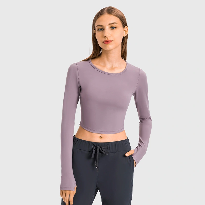 Women's Long Sleeve Crop Workout Tops