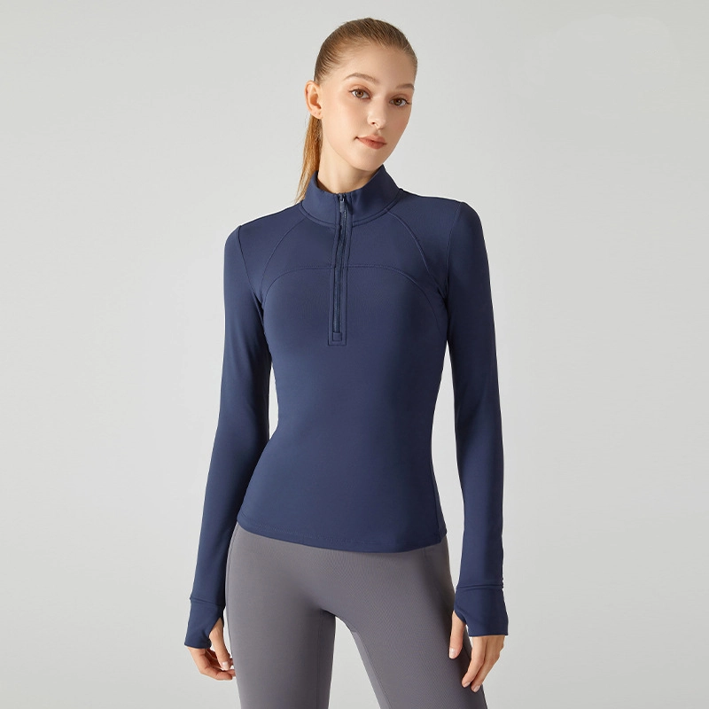Workout Jackets For Women Athletic Zip Pullover Top With Thumb Holes