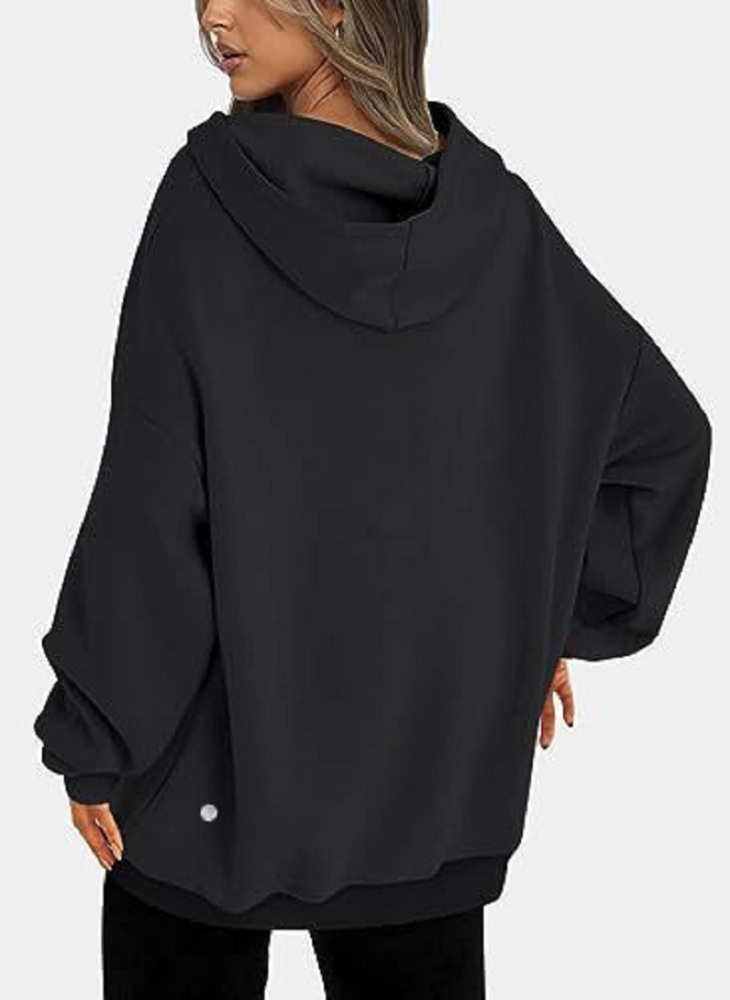Women's Half Zip Cropped Hoodies Long Sleeve Trendy Fall Jacket Oversized Sweatshirts