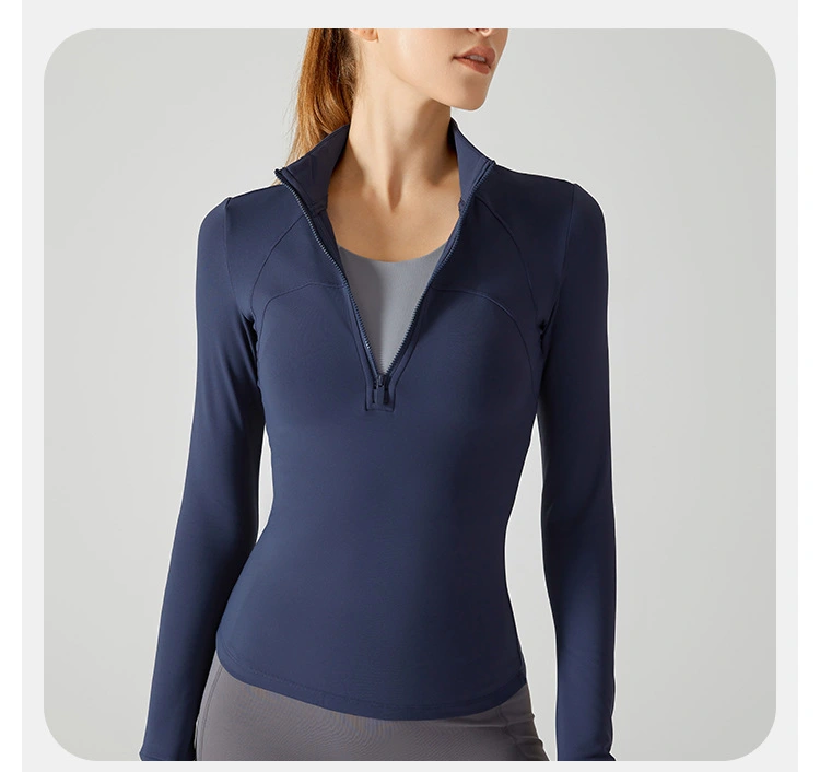Workout Jackets For Women Athletic Zip Pullover Top With Thumb Holes
