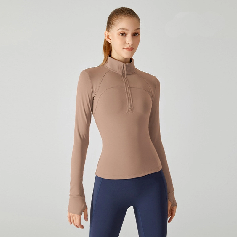 Workout Jackets For Women Athletic Zip Pullover Top With Thumb Holes