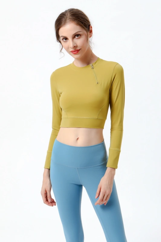 Crop Tops for Women Slim Fit Workout Shirts  Athletic Gym Top