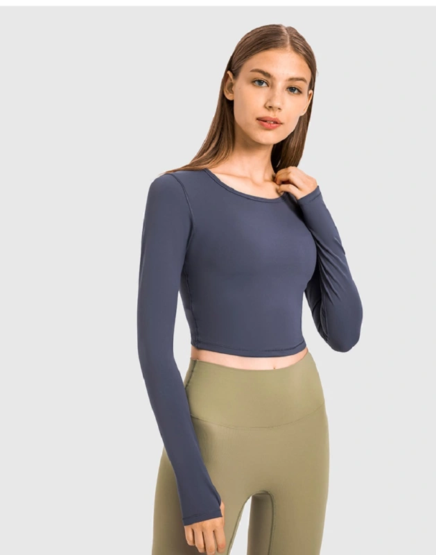 Women's Long Sleeve Crop Workout Tops